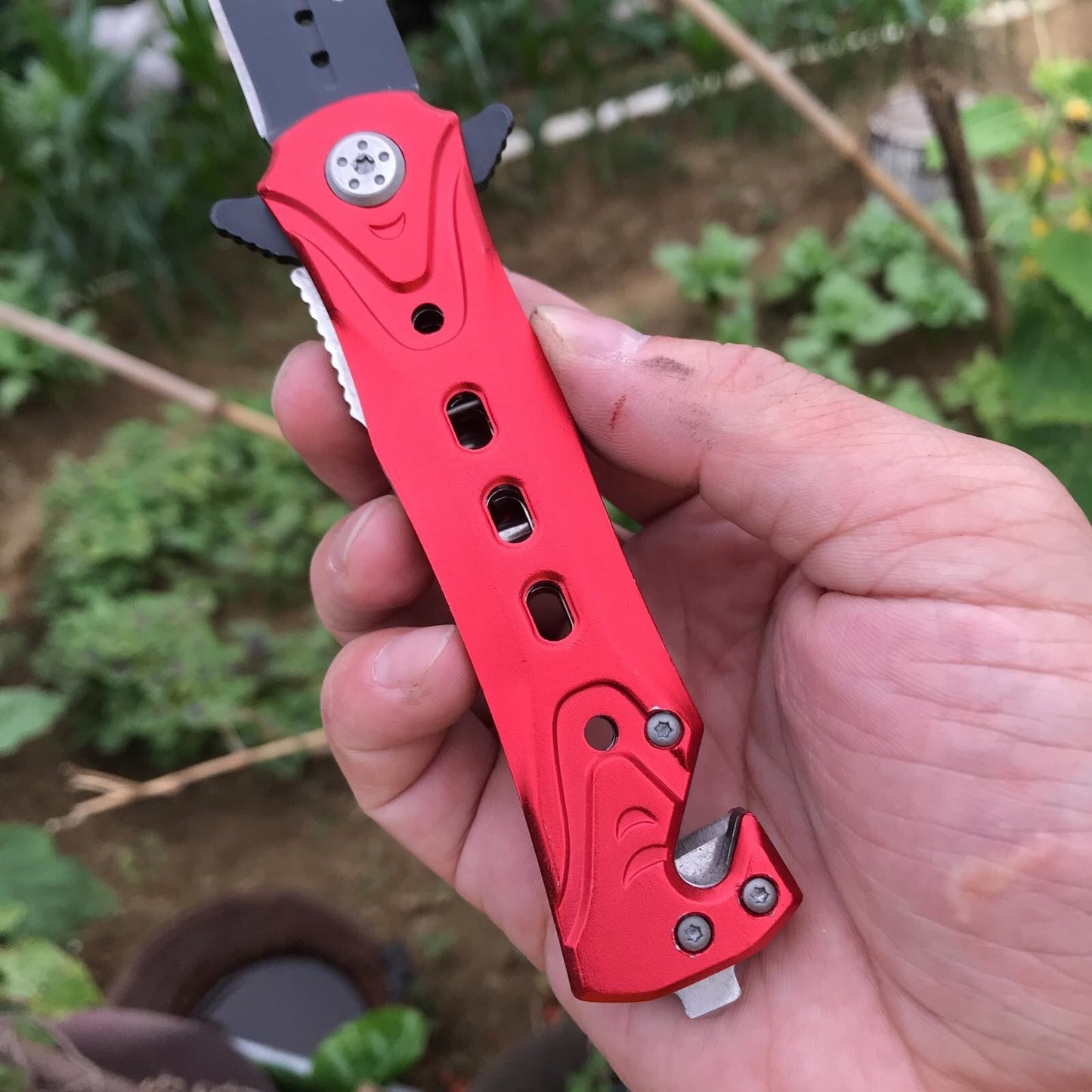 8-inch 440 stainless steel blade with all-aluminum handle survival knife for outdoor tactical rescue tool folding hunt