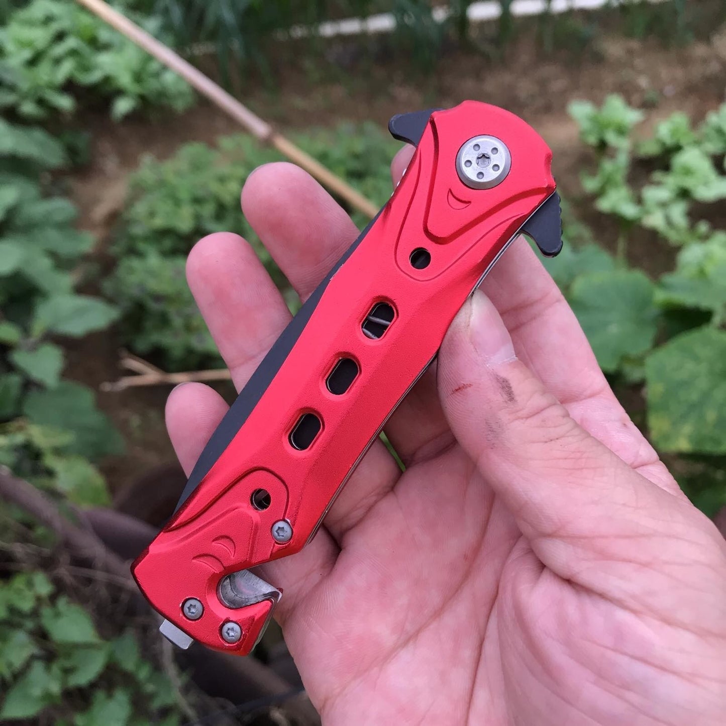 8-inch 440 stainless steel blade with all-aluminum handle survival knife for outdoor tactical rescue tool folding hunt