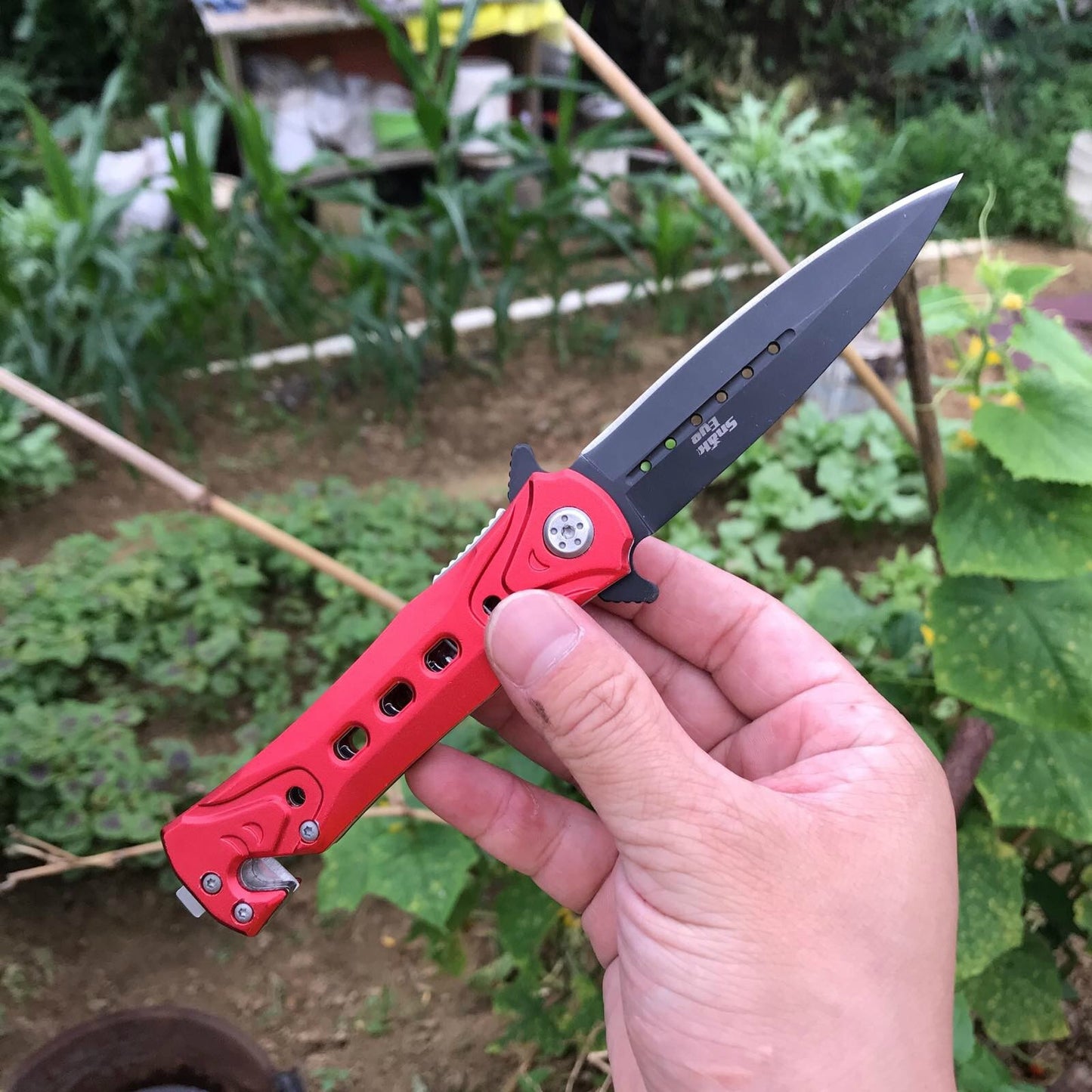8-inch 440 stainless steel blade with all-aluminum handle survival knife for outdoor tactical rescue tool folding hunt