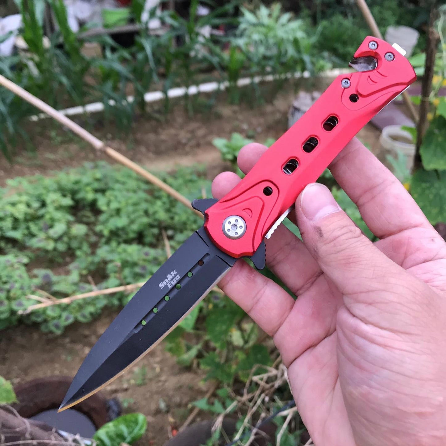 8-inch 440 stainless steel blade with all-aluminum handle survival knife for outdoor tactical rescue tool folding hunt
