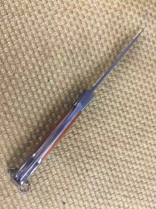 Columbia Folding pocket knife 3Cr13Mov tactical outdoor, all steel engraved + colorful wood handle hunting camping knife adventure and EDC tools