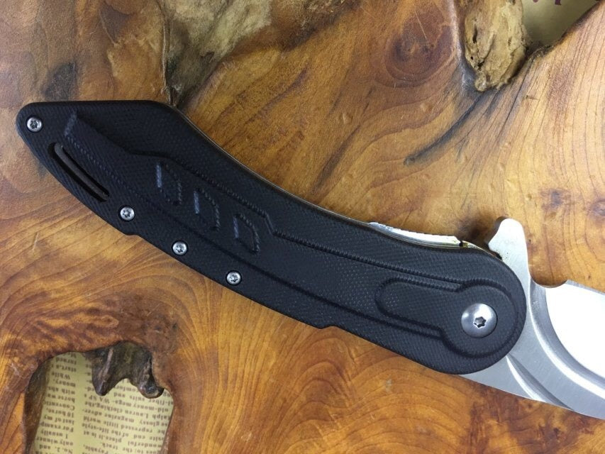Todd Outdoor pocket knife camping knife 9CR18MOV survival knife multifunctional outdoor tactical rescue tool folding hunting steel sheet + non-slip G10 handle
