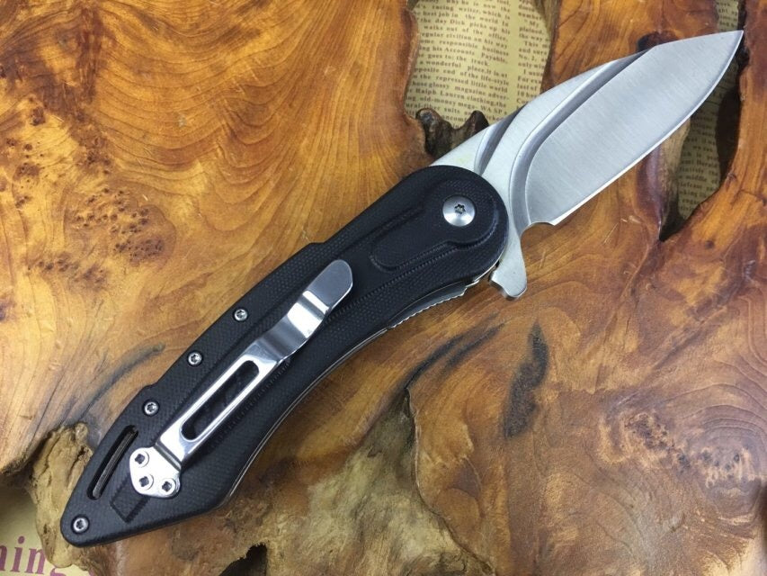 Todd Outdoor pocket knife camping knife 9CR18MOV survival knife multifunctional outdoor tactical rescue tool folding hunting steel sheet + non-slip G10 handle