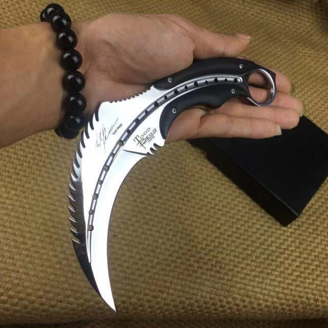 Claw knife tactical fixed blade 8Cr18Mov knife counterattack knife survival equipment hunting knife camping tool steel integrated handle +G10