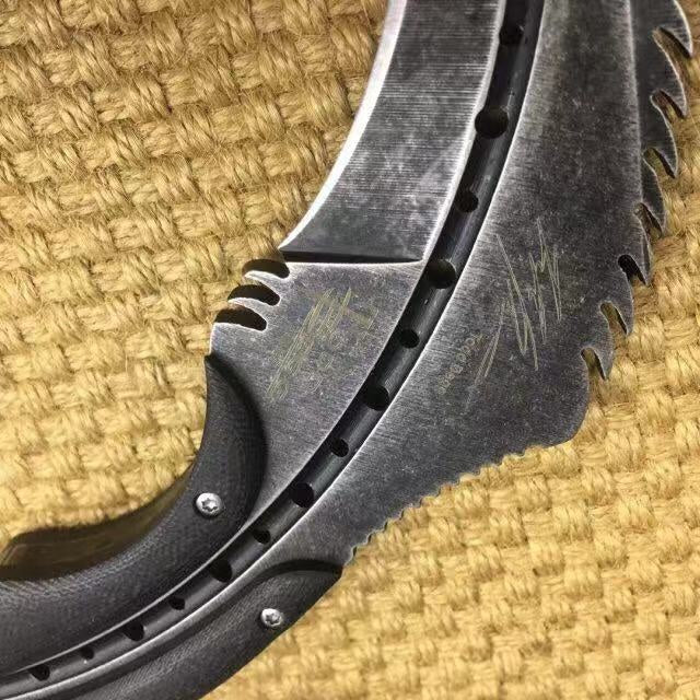 Outdoor camping tactical claw 59HRC tactical combat claw surface stone wash adventure and EDC tools