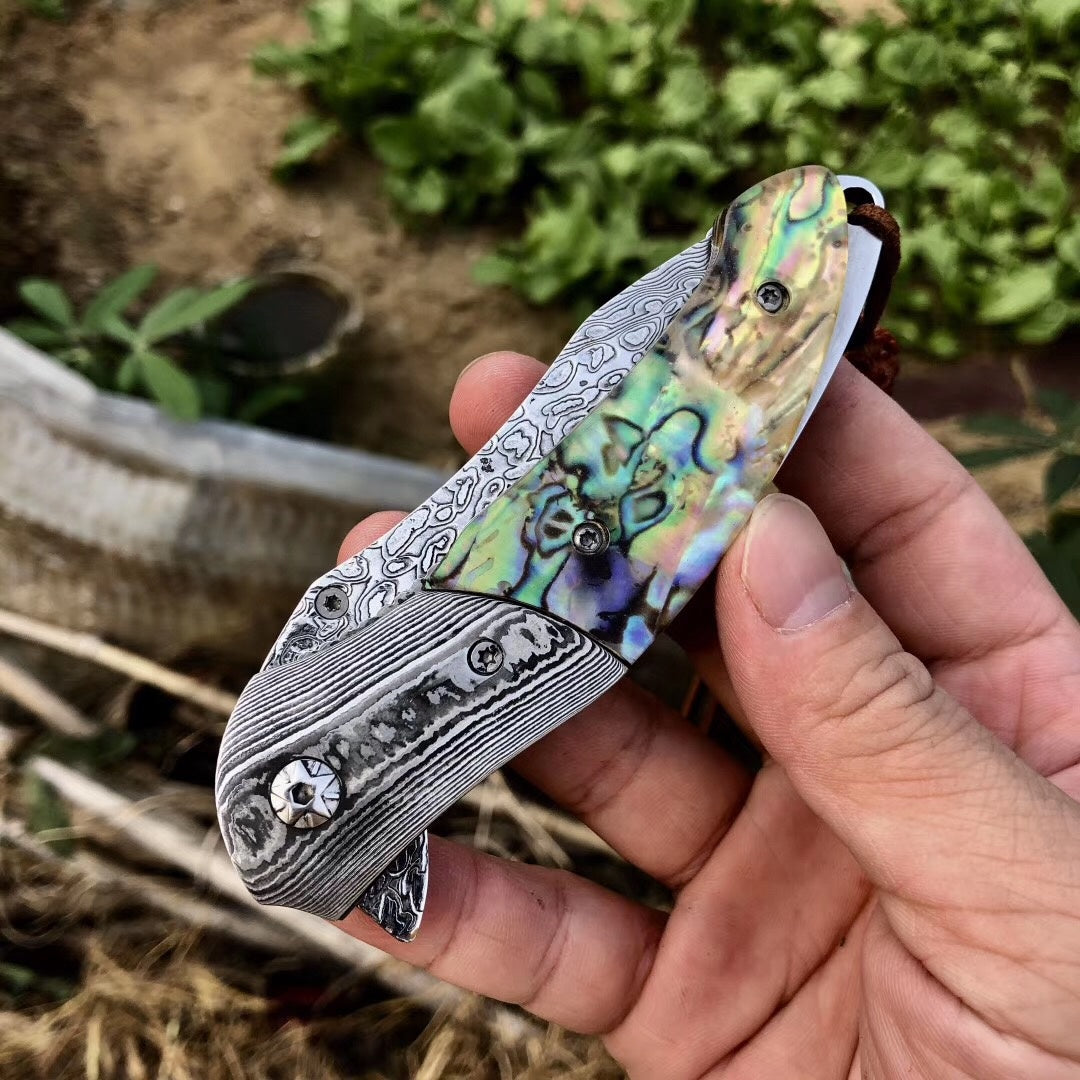 Outdoor camping Damascus VG10 folding knife tactical collector ninja knife folding pocket knife adventure and EDC tools