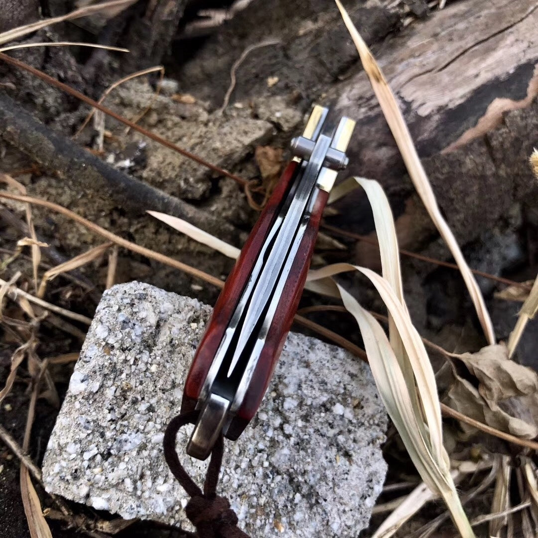 60HRC Damascus pocket knife tactical survival EDC knife outdoor hunting camping EDC rescue tool