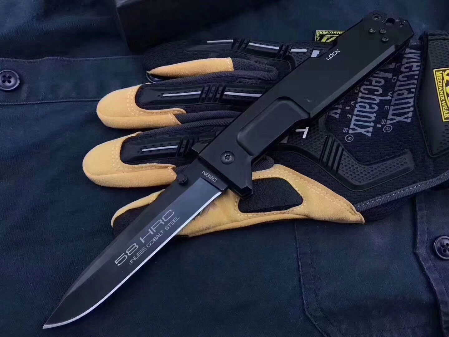 EXTREMA RATIO Hunting & tactical knife jungle field knife pocket folding knife practical 440C stainless steel black titanium handle material for self-defense camping