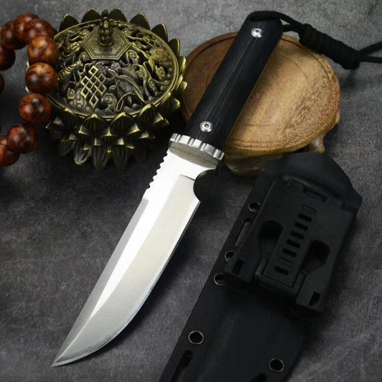 Tactical knife field forces diving hunting knife survival rescue fixed blade edge serrated straight knife stainless steel combat camping portable EDC tool