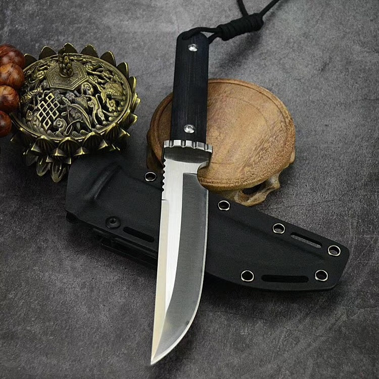 Tactical knife field forces diving hunting knife survival rescue fixed blade edge serrated straight knife stainless steel combat camping portable EDC tool
