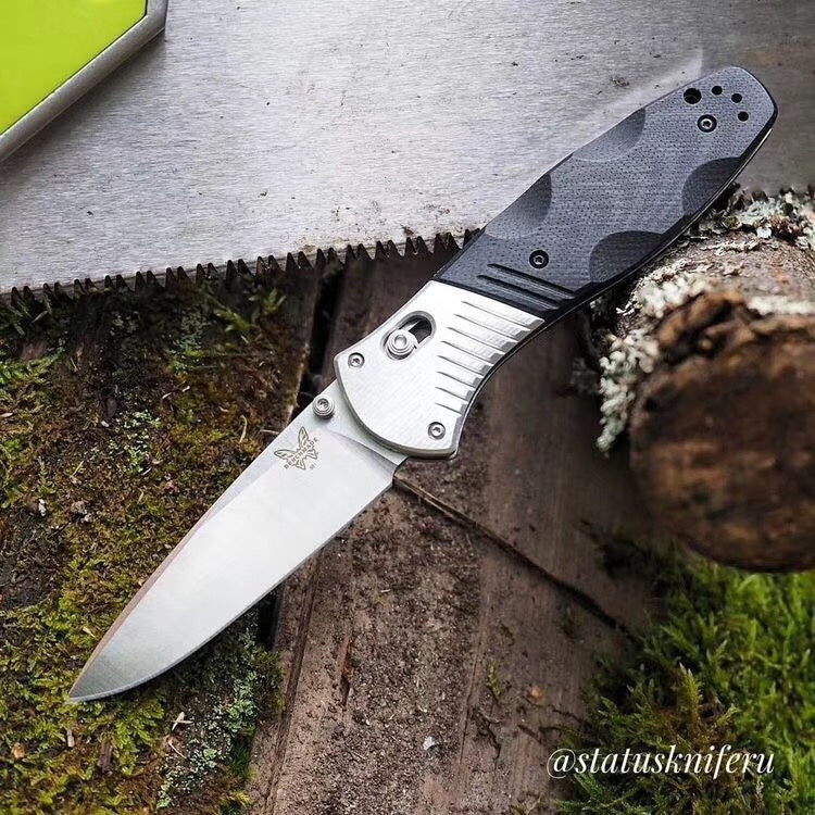 BENCHMADE Outdoor multi-function self-defense knife stone washing gb-d2 steel tactical folding knife G10 handle camping survival knife outdoor climbing tool