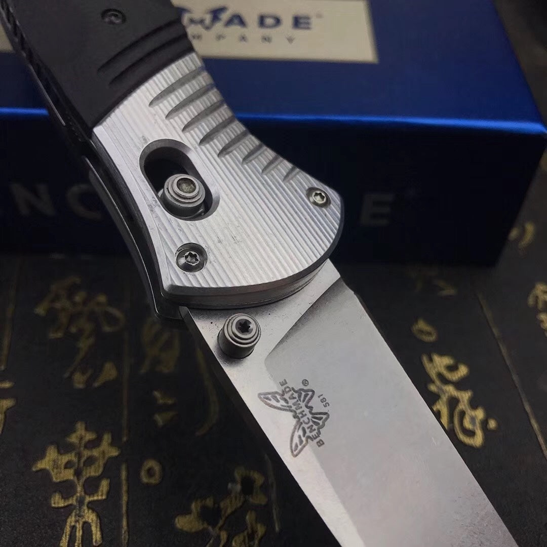 BENCHMADE Outdoor multi-function self-defense knife stone washing gb-d2 steel tactical folding knife G10 handle camping survival knife outdoor climbing tool