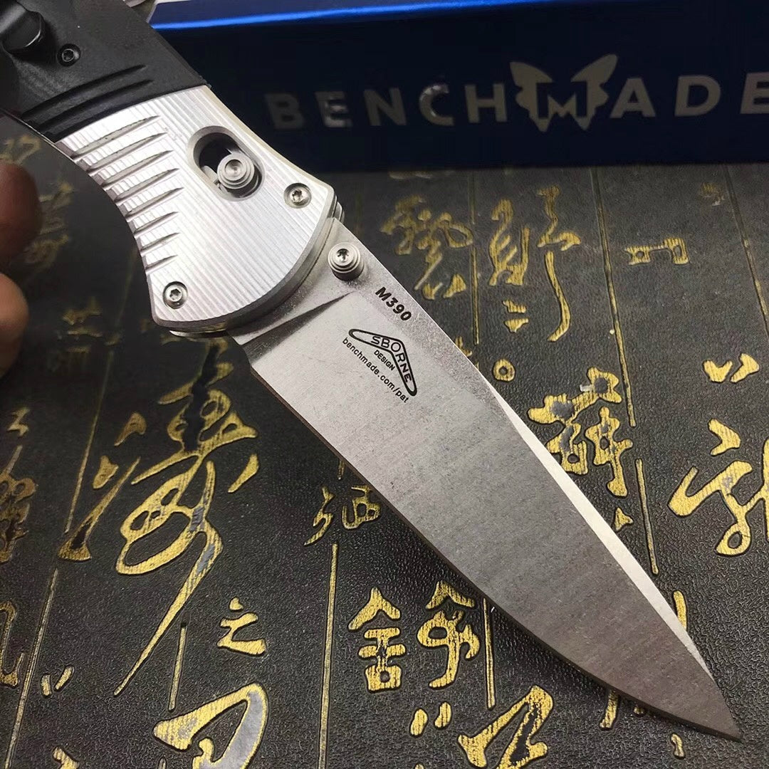 BENCHMADE Outdoor multi-function self-defense knife stone washing gb-d2 steel tactical folding knife G10 handle camping survival knife outdoor climbing tool