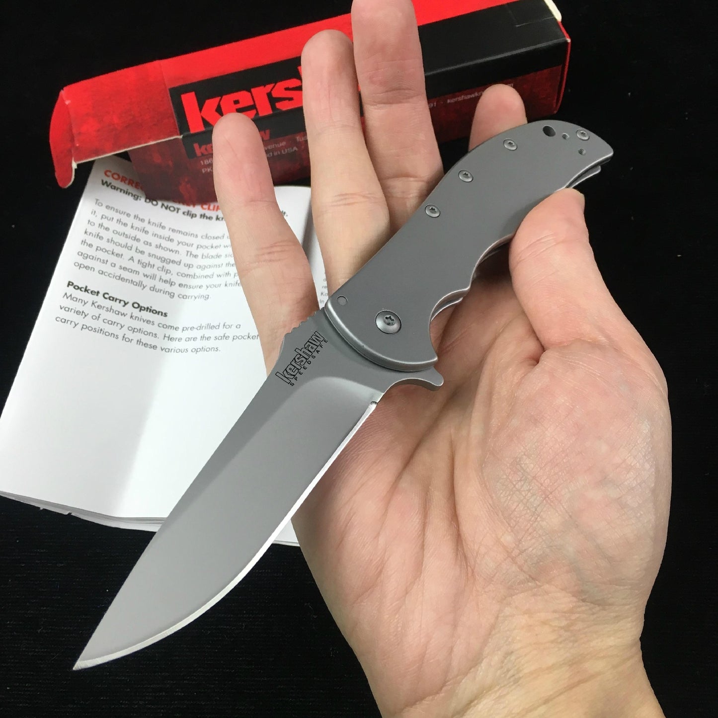 KERSHAW volt pocket knife frame lock safe A/O assisted stainless steel folding knife 3655 camping hunting fishing knife