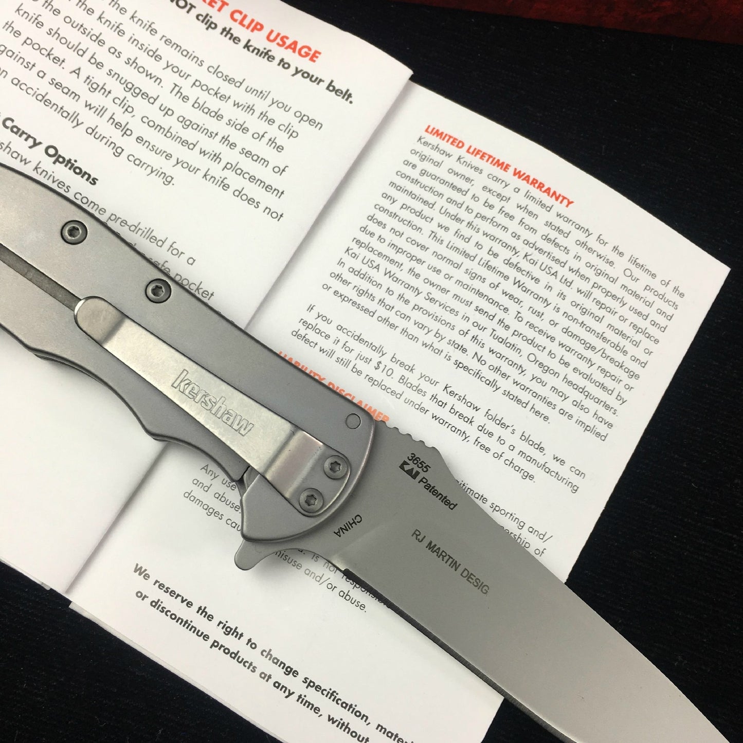 KERSHAW volt pocket knife frame lock safe A/O assisted stainless steel folding knife 3655 camping hunting fishing knife