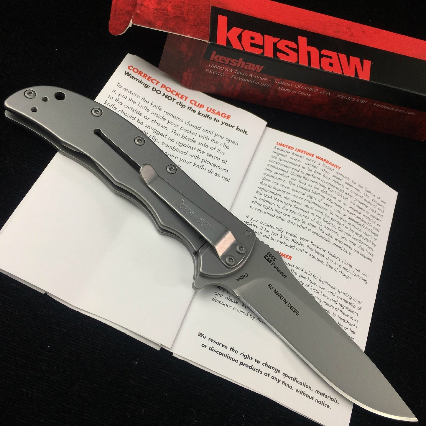 KERSHAW volt pocket knife frame lock safe A/O assisted stainless steel folding knife 3655 camping hunting fishing knife