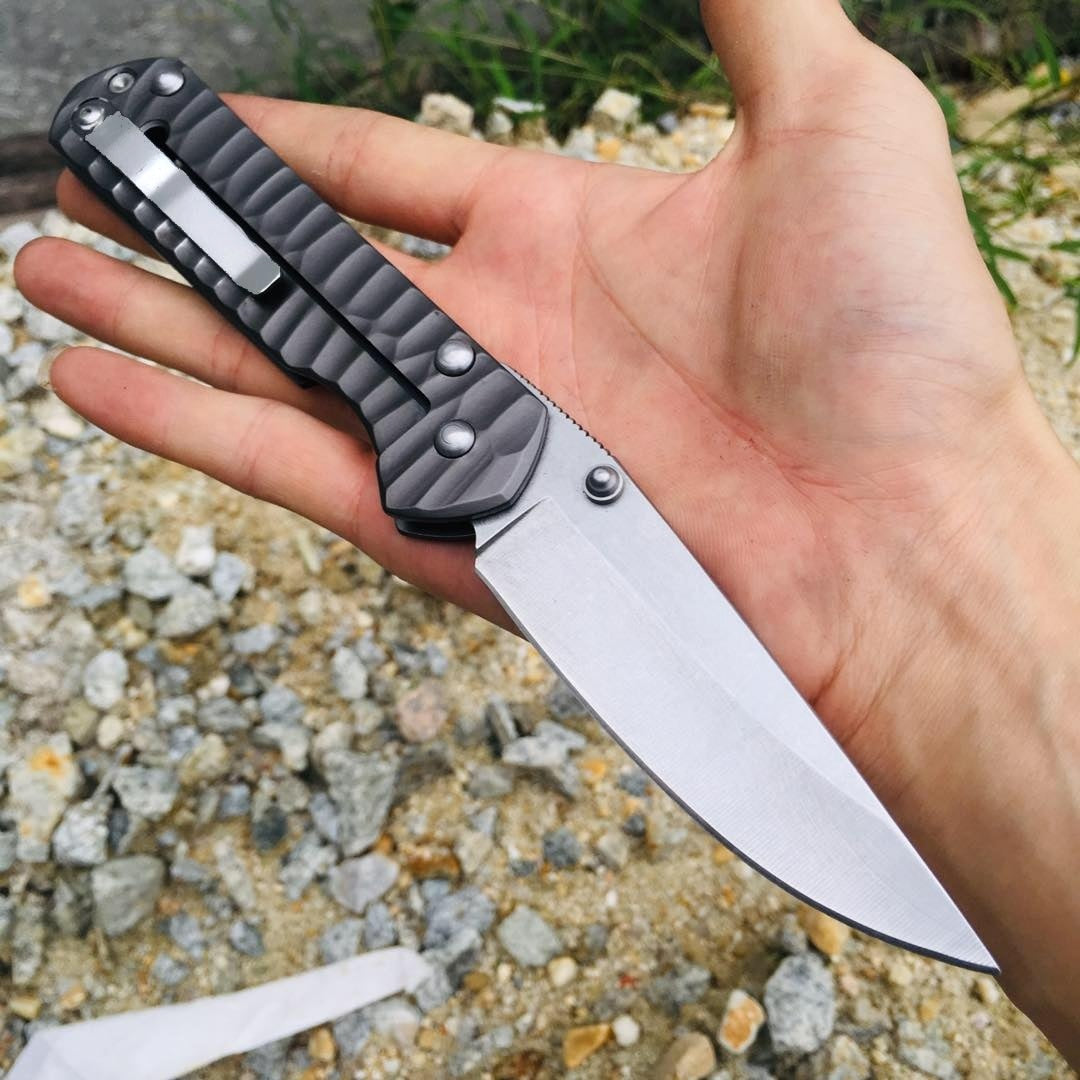 Chris Reeve Classic Sebenza 21 Tactical Folding Knife 440C 58HRC Ripple Full Steel Handle Hunting Survival Pocket Utility EDC Tools