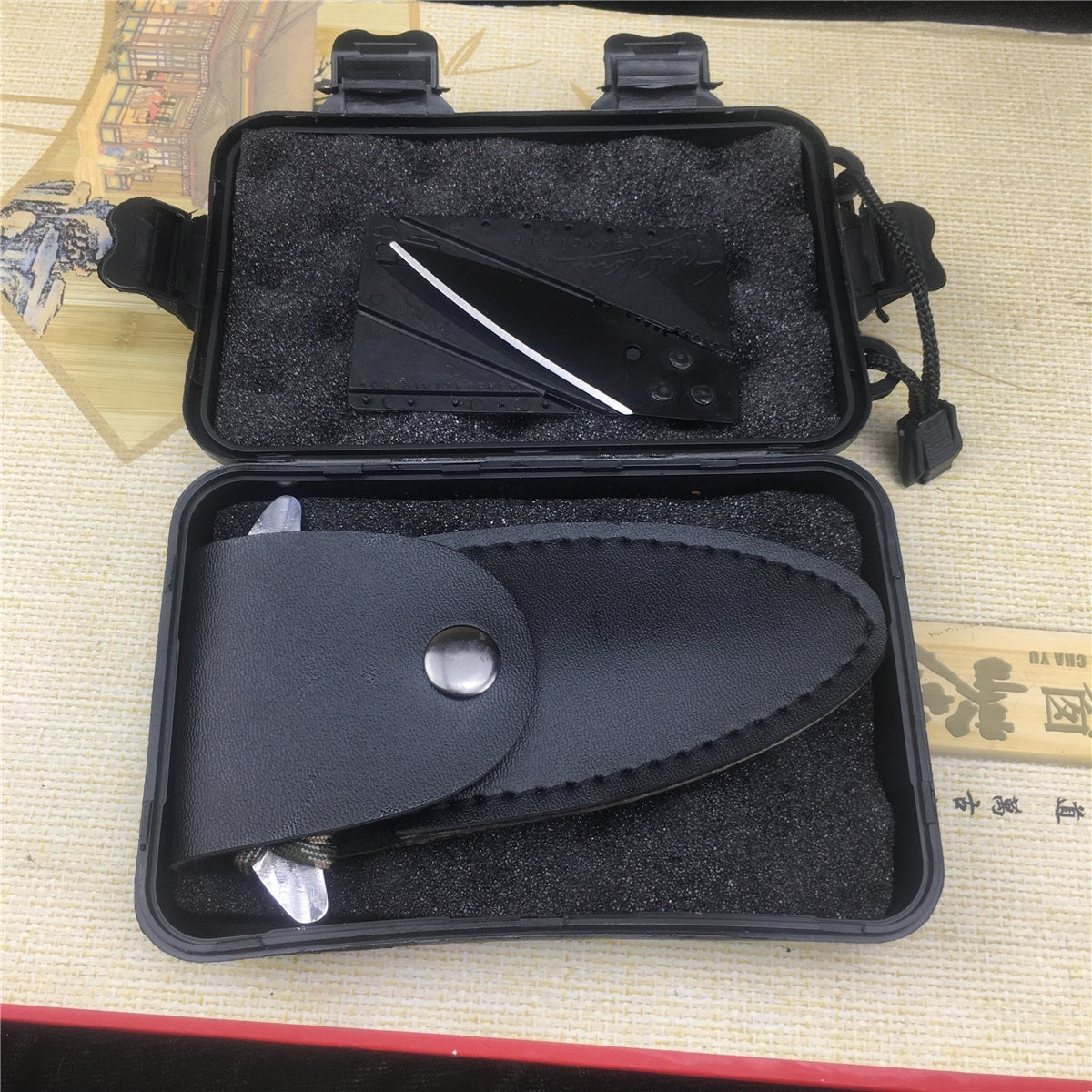 New Product Upgrades | Push knife + Card knife + Gifts Box Set '' 5.31 Inches Fist Knife Self-Defense Weapon Edc Tools(Style1 Style2)