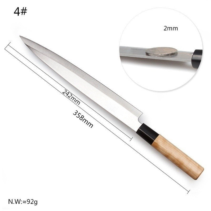 Willow Blade Sashimi Knife Sushi Knife Cooking Knife 4Pcs/set Professional Kitchen Knife Japanese Chef Knife Kitchen Knife Salmon Raw KnifeStainless Steel Kitchen Knife Cooking Knife Slicing Knife Best Kitchen Knives Kitchen Tools