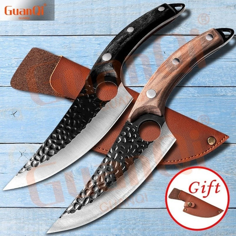 6 Inch Forged High Carbon Steel Boning Knife Kitchen Knives Stainless Steel Kitchen Handmade Boning Knife Meat Cleaver Cooking Cutter Butcher Knife Fishing Knife Kitchen Slicing Knife Stainless Steel Knife Cooking Stuff