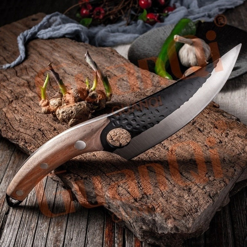 6 Inch Forged High Carbon Steel Boning Knife Kitchen Knives Stainless Steel Kitchen Handmade Boning Knife Meat Cleaver Cooking Cutter Butcher Knife Fishing Knife Kitchen Slicing Knife Stainless Steel Knife Cooking Stuff