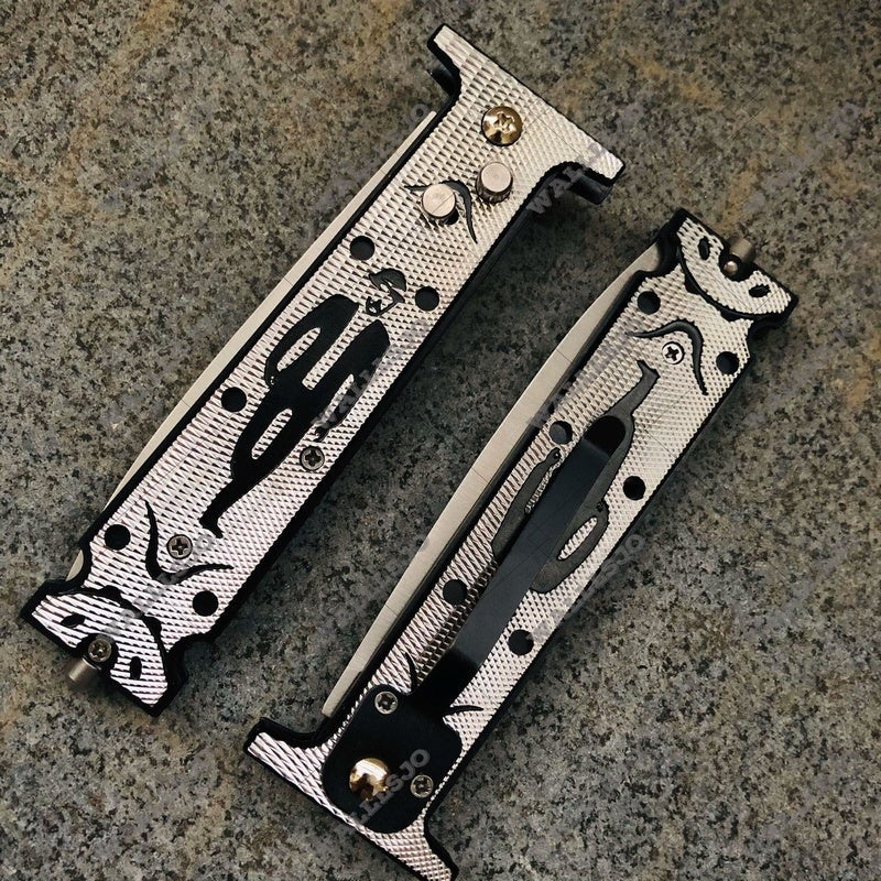 NEW Classic Stiletto Style Otf Knife Spring Assisted Automatic Knives Camping Hunting Wood Hand Tools