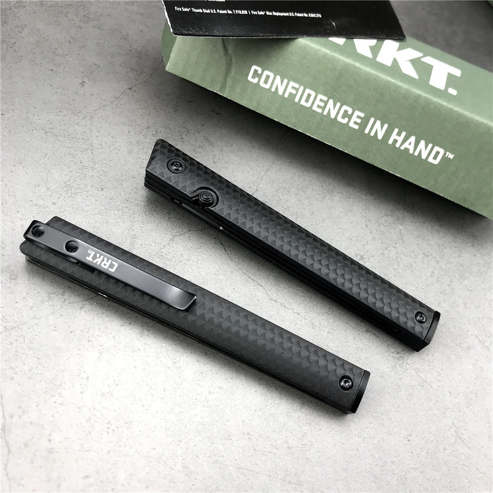 CRKT 7096 Richard Rogers CEO Gentleman's Edc Folding Knife 3.107" Black Blade, Black GRN Handles, Tactical Pocket Knife