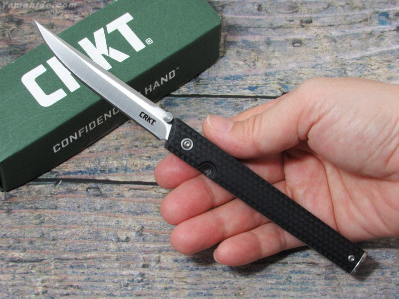 CRKT 7096 Richard Rogers CEO Gentleman's Edc Folding Knife 3.107" Black Blade, Black GRN Handles, Tactical Pocket Knife