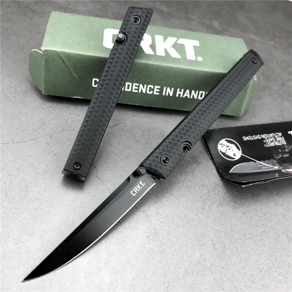 CRKT 7096 Richard Rogers CEO Gentleman's Edc Folding Knife 3.107" Black Blade, Black GRN Handles, Tactical Pocket Knife