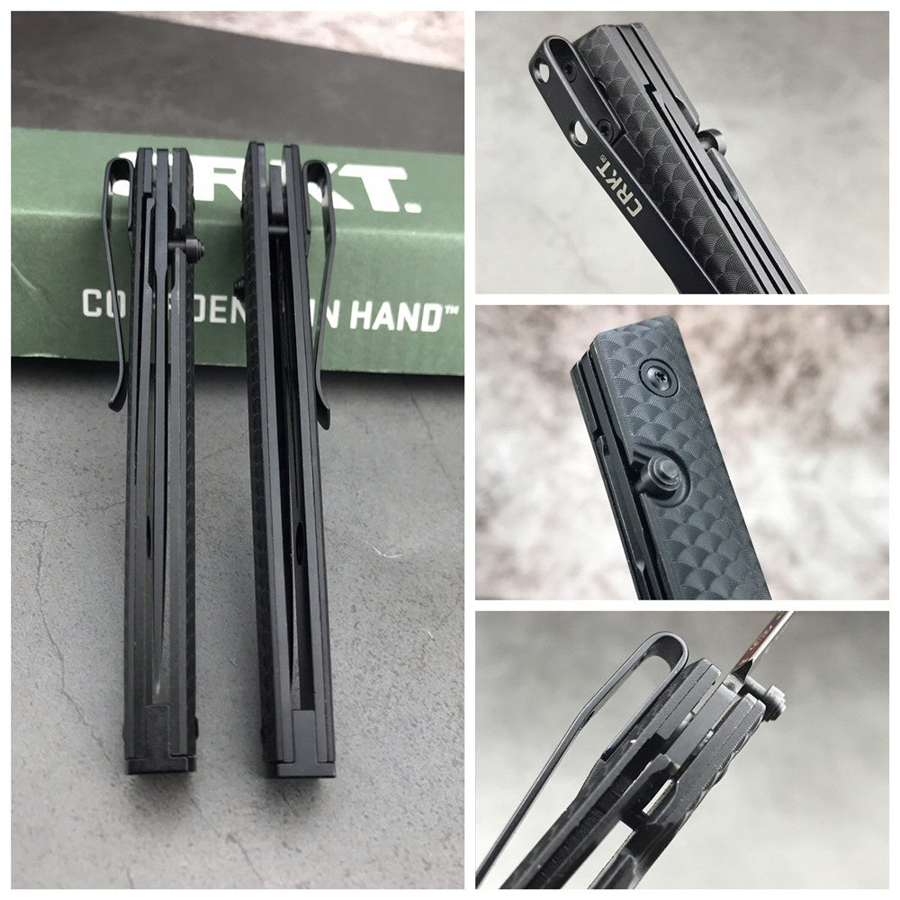 CRKT 7096 Richard Rogers CEO Gentleman's Edc Folding Knife 3.107" Black Blade, Black GRN Handles, Tactical Pocket Knife