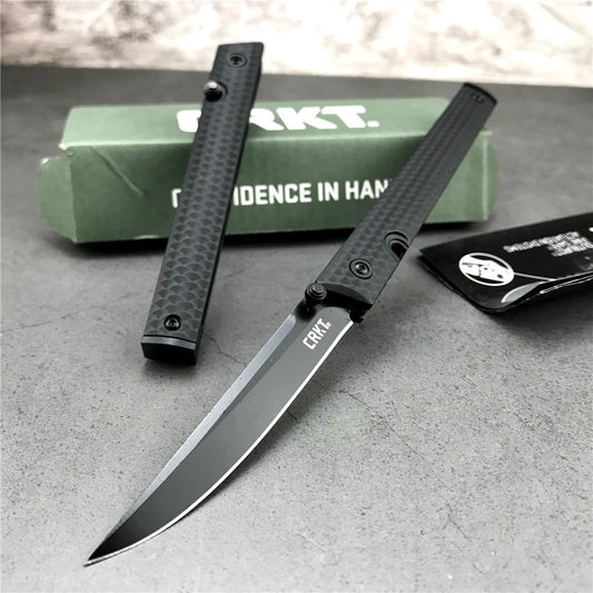 CRKT 7096 Richard Rogers CEO Gentleman's Edc Folding Knife 3.107" Black Blade, Black GRN Handles, Tactical Pocket Knife