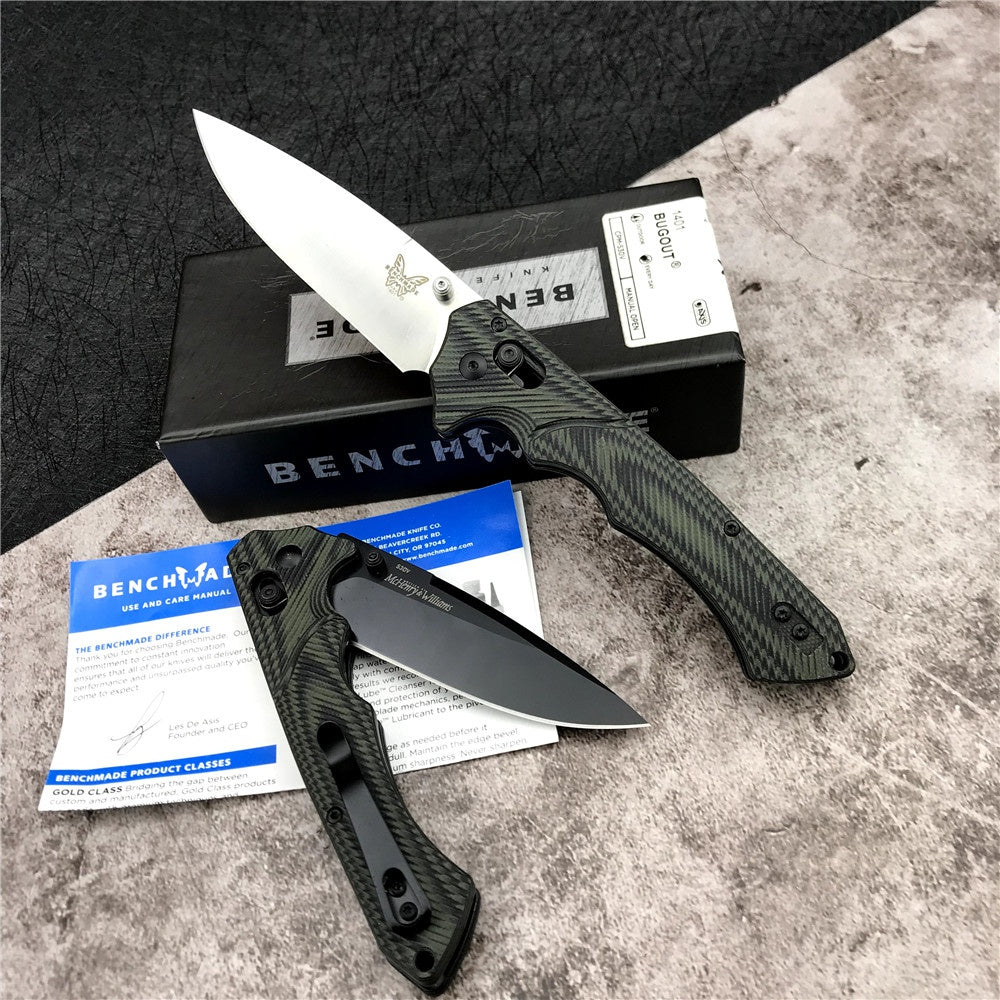 Tactical Knives Benchmade 615BK-1401 Blackwood (Mini-Rukus AXIS Lock G-10 Black & Green handle S30V Blade) Pocket Folding Knife