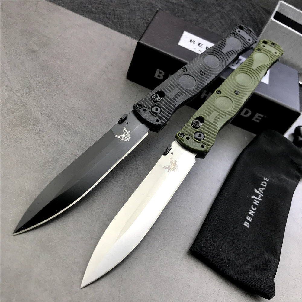 New Benchmade SOCP Tactical Folding Knife 391BK Black Plain Edge D2 Spear Point - Black CF Elite - AXIS Lock Folder Camping Outdoor Tools