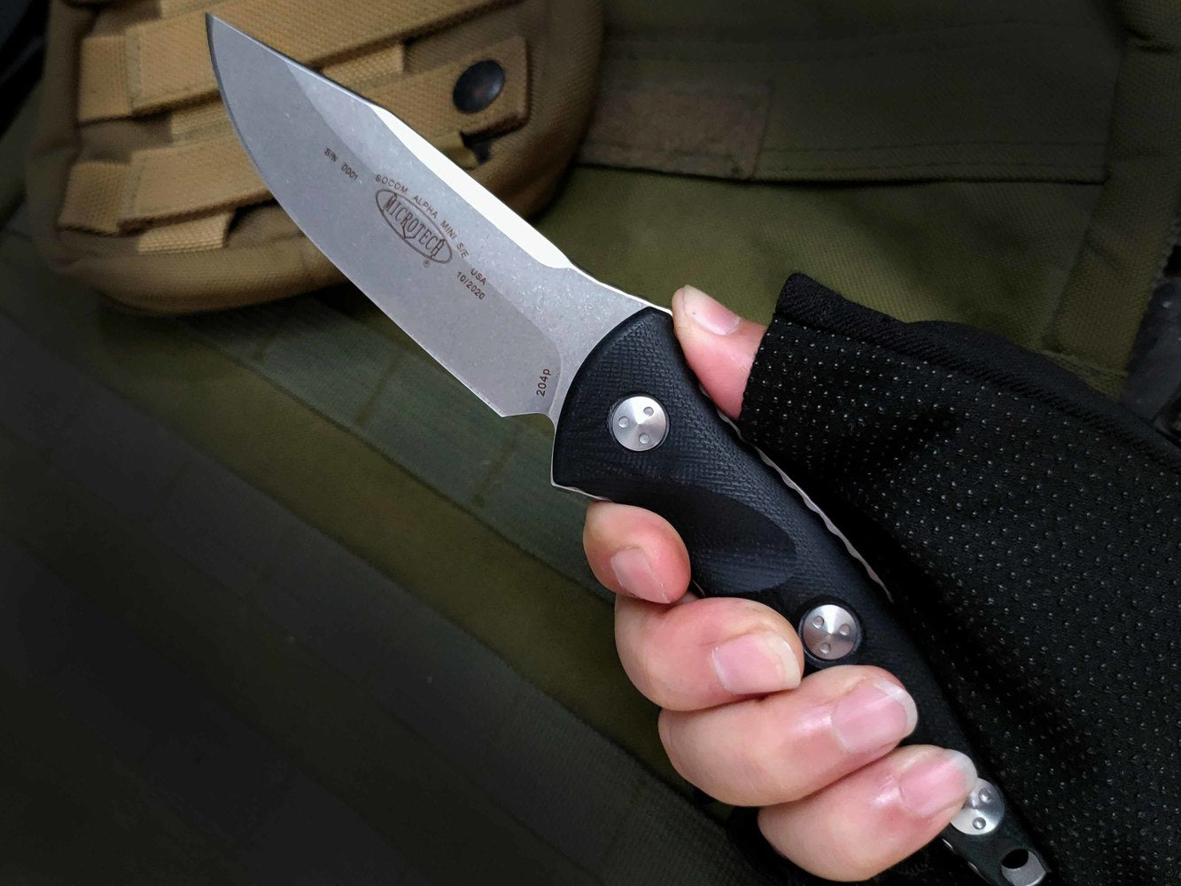 Tactical Knife 113M-10 Socom Alpha Mini Fixed Knife 3.72" Stonewashed Clip Point Blade, G10 Handles, Kydex Sheath Outdoor Hunting Fishing Tools