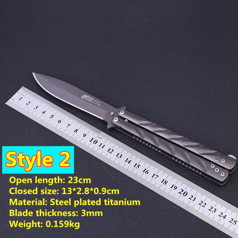Balisong High Hardness Stainless Steel Folding Outdoor Camping Butterfly (Knife)