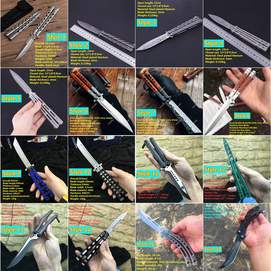 Balisong High Hardness Stainless Steel Folding Outdoor Camping Butterfly (Knife)