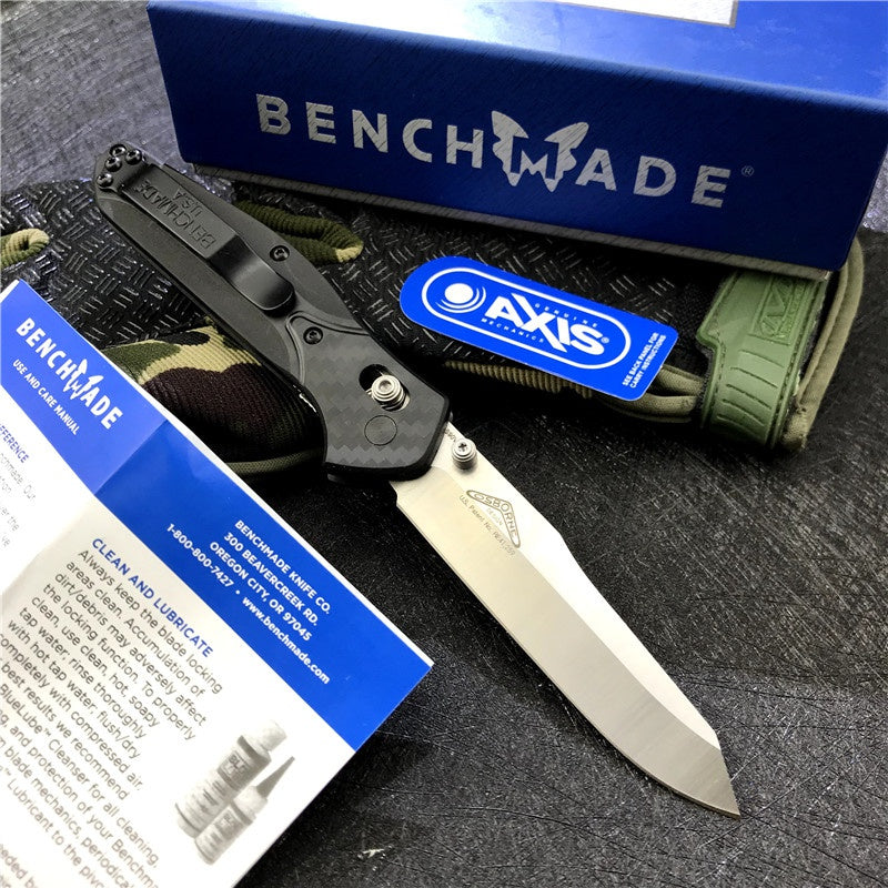 Hot Sale BENCHMADE 940 Osborne Folding Knife S90v Stone Washing Ordinary Blade Carbon Fiber Stripe Handle EDC Spring Assisted Tactical Folding Knife