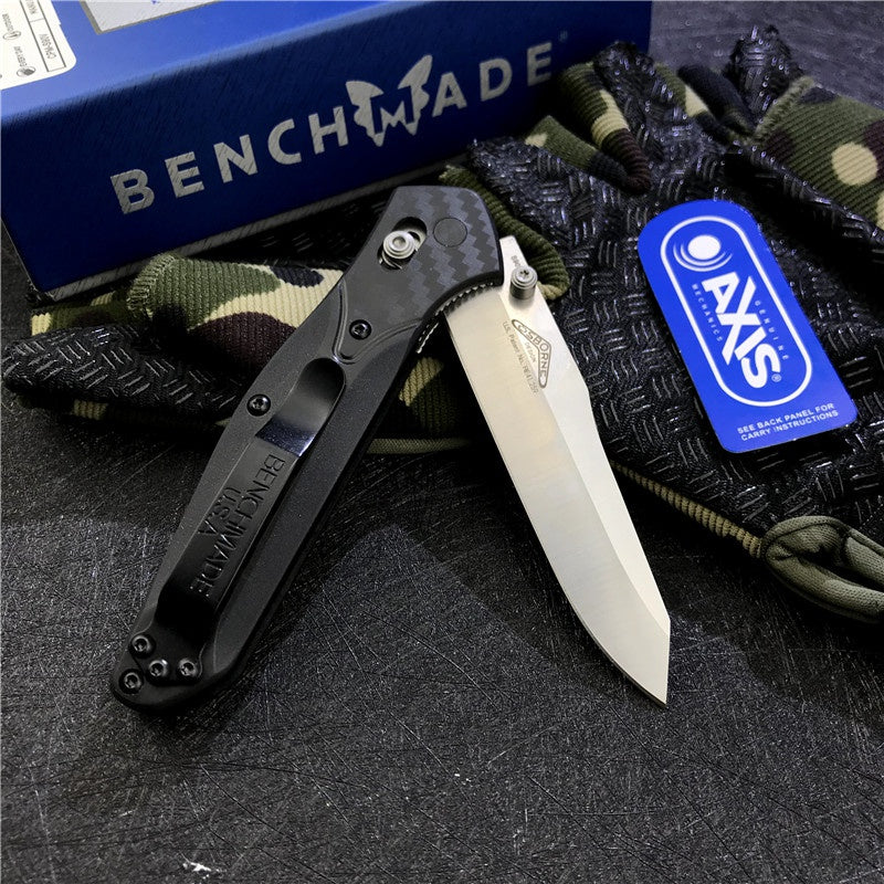 Hot Sale BENCHMADE 940 Osborne Folding Knife S90v Stone Washing Ordinary Blade Carbon Fiber Stripe Handle EDC Spring Assisted Tactical Folding Knife