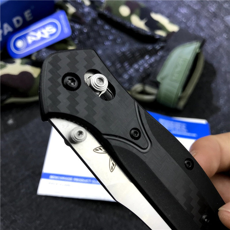 Hot Sale BENCHMADE 940 Osborne Folding Knife S90v Stone Washing Ordinary Blade Carbon Fiber Stripe Handle EDC Spring Assisted Tactical Folding Knife