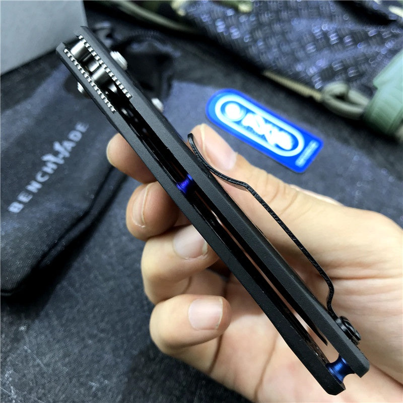 Hot Sale BENCHMADE 940 Osborne Folding Knife S90v Stone Washing Ordinary Blade Carbon Fiber Stripe Handle EDC Spring Assisted Tactical Folding Knife