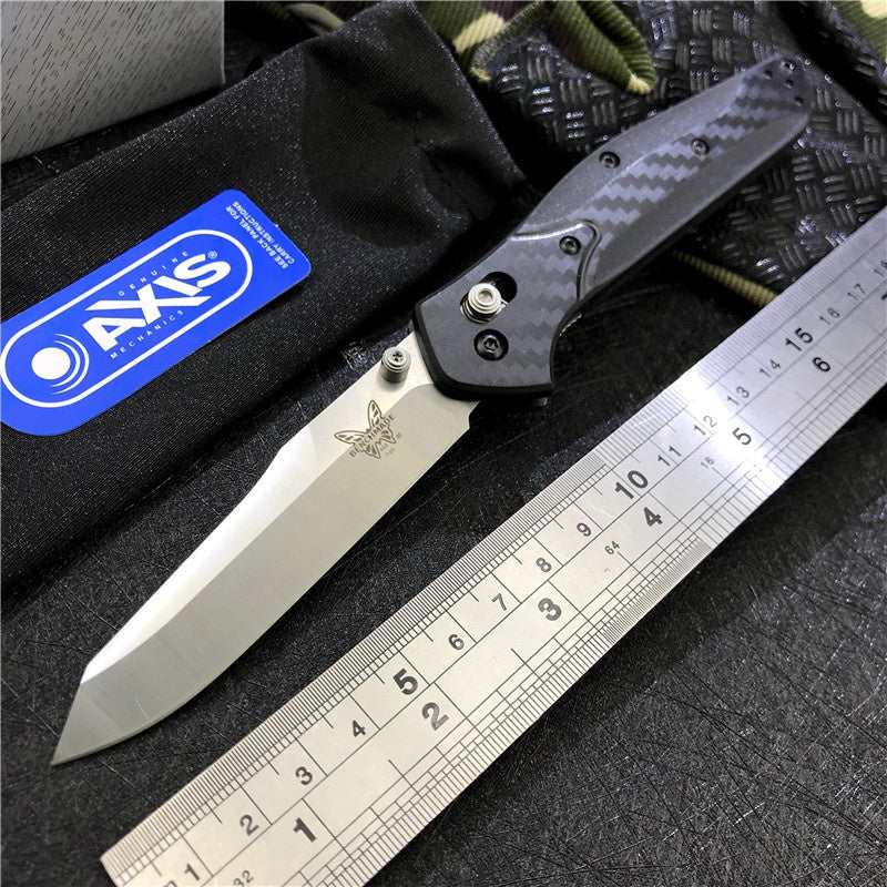 Hot Sale BENCHMADE 940 Osborne Folding Knife S90v Stone Washing Ordinary Blade Carbon Fiber Stripe Handle EDC Spring Assisted Tactical Folding Knife