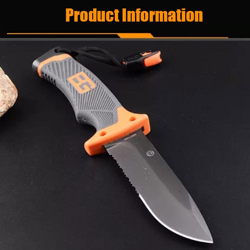 GERBER Sharp fixed Blade Hunting Knife Gray Titanium Camping Survival Tactical Knife Diving Paratroopers Half Teeth Pocket +ABS Sheath