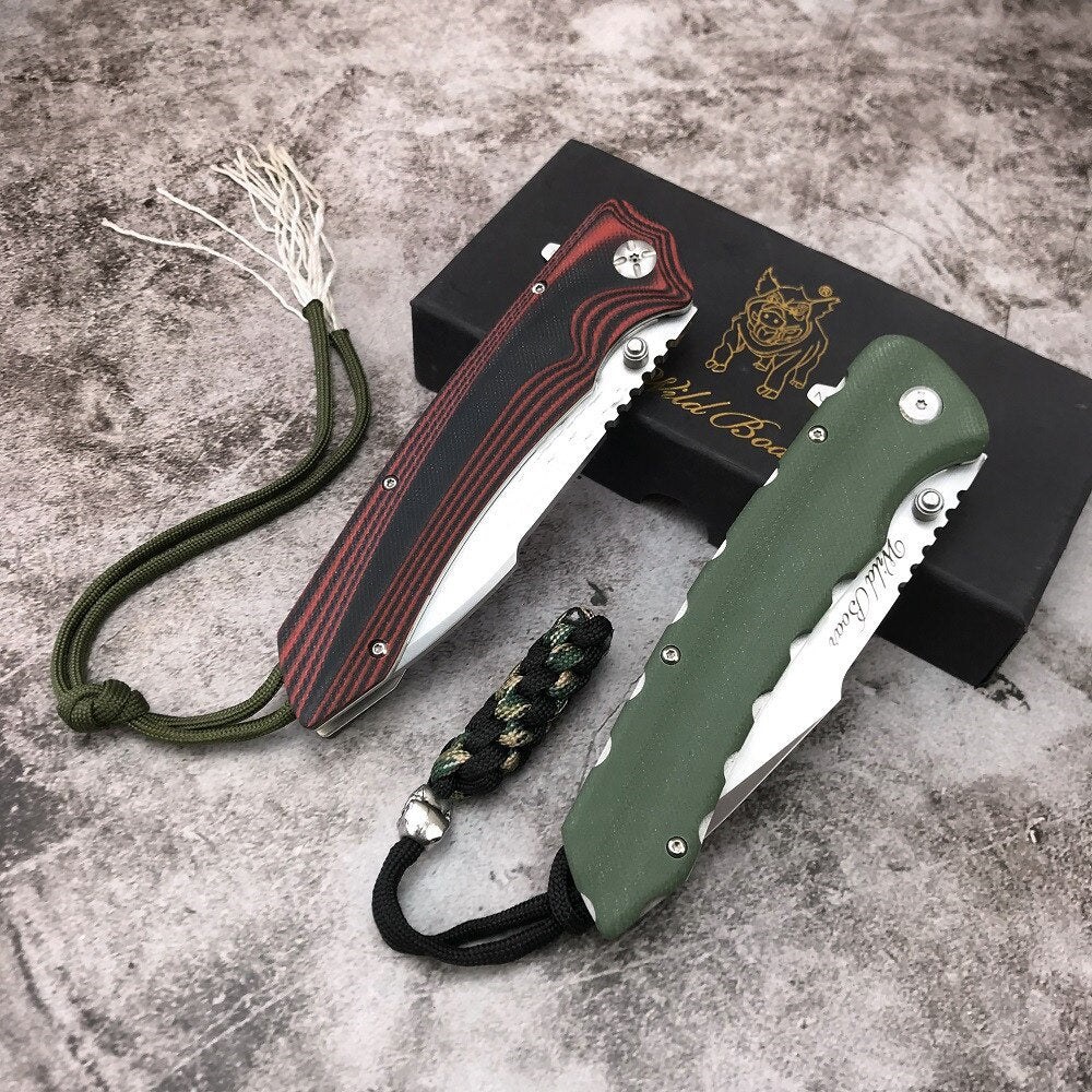 Folding Pocket Knife Tactical Survival Knives Hunting Camping Edc Tool High Hardness Military Survival Outdoor Knife With Rope
