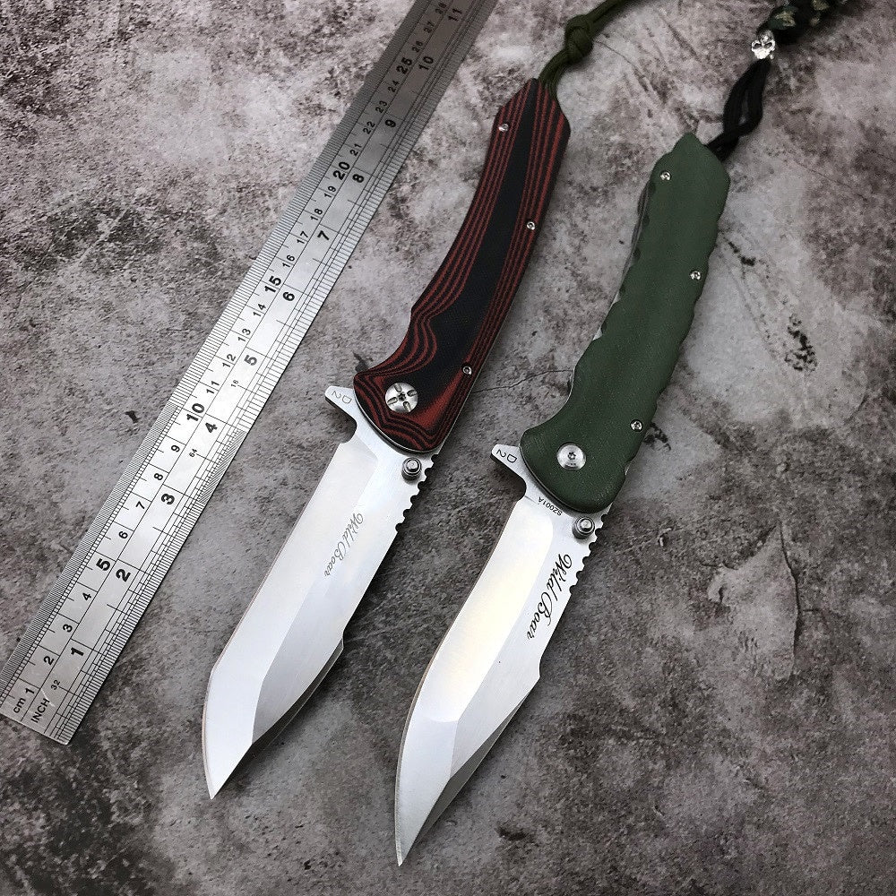 Folding Pocket Knife Tactical Survival Knives Hunting Camping Edc Tool High Hardness Military Survival Outdoor Knife With Rope