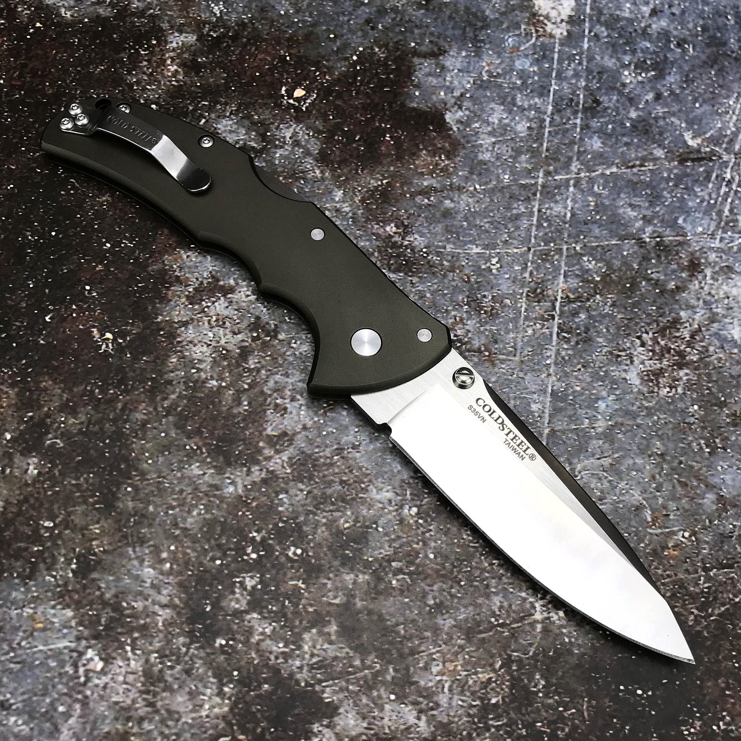 Hot COLD STEEL Code 4 Spear Point Folding Knife 3.5" S35VN Satin Spear Point, Gray Aluminum Handles - 58PAS