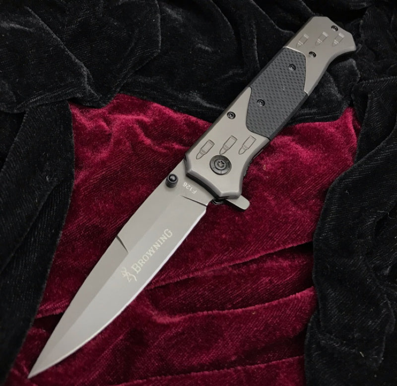 2021 Browning Pocket Knife 440C Stainless Steel Blade Titanium Coating Outdoor EDC Tactical Folding Knife