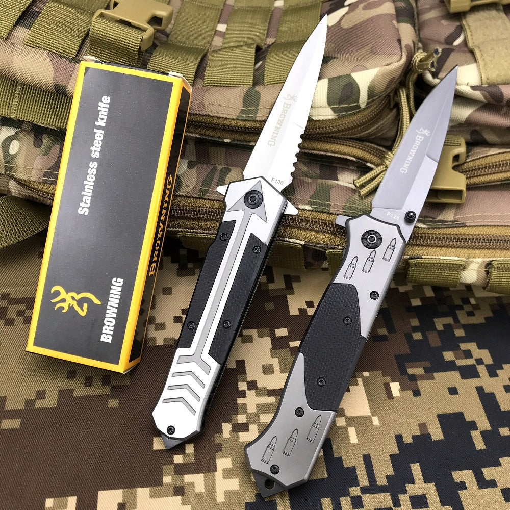 2021 Browning Pocket Knife 440C Stainless Steel Blade Titanium Coating Outdoor EDC Tactical Folding Knife