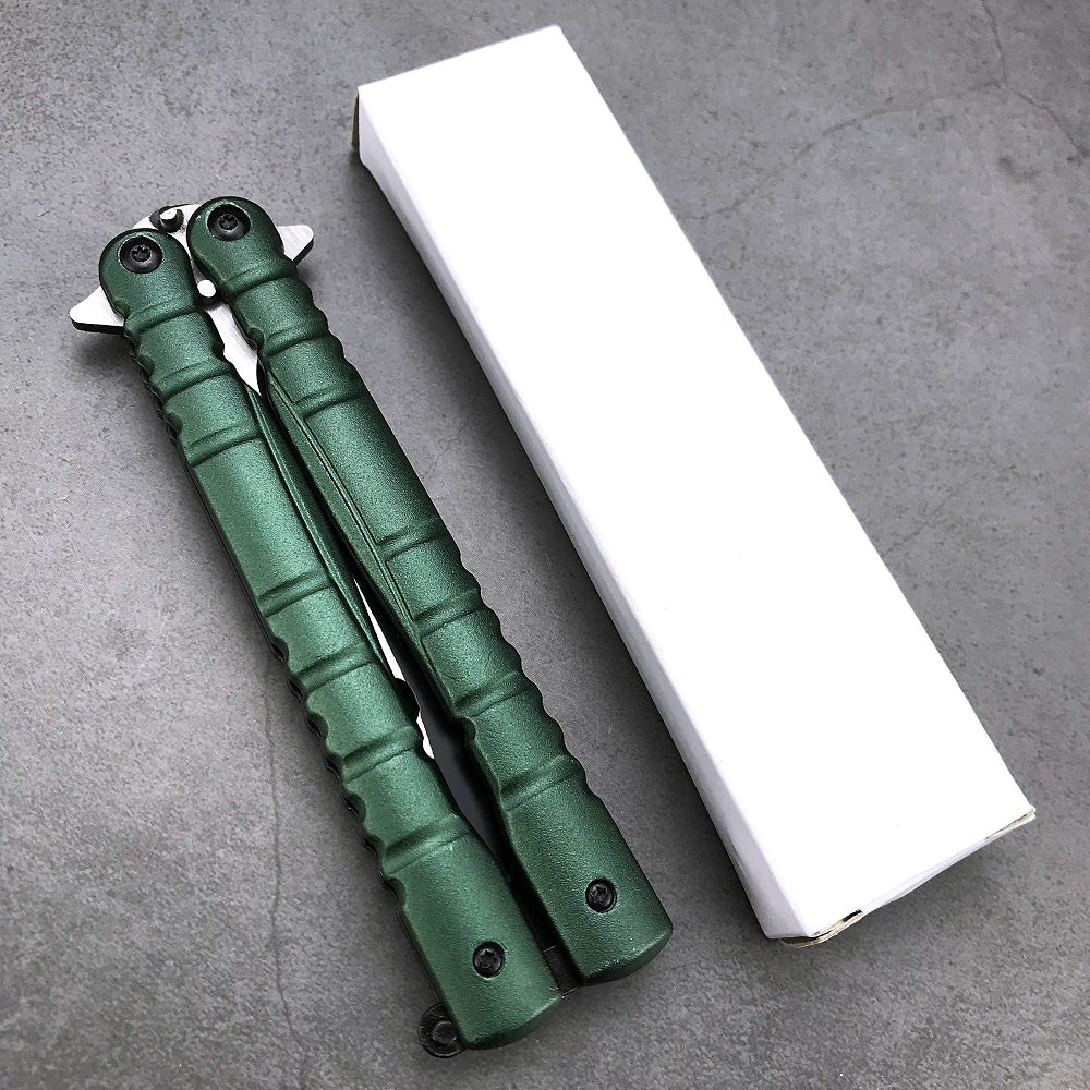 Sharp Blade Butterfly Knife Combat Practice Knives Balisong Trainer Stiletto Knifes Wood Handle Wilderness Pocket Hunting Survival Tool