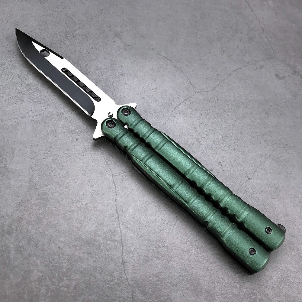 Sharp Blade Butterfly Knife Combat Practice Knives Balisong Trainer Stiletto Knifes Wood Handle Wilderness Pocket Hunting Survival Tool
