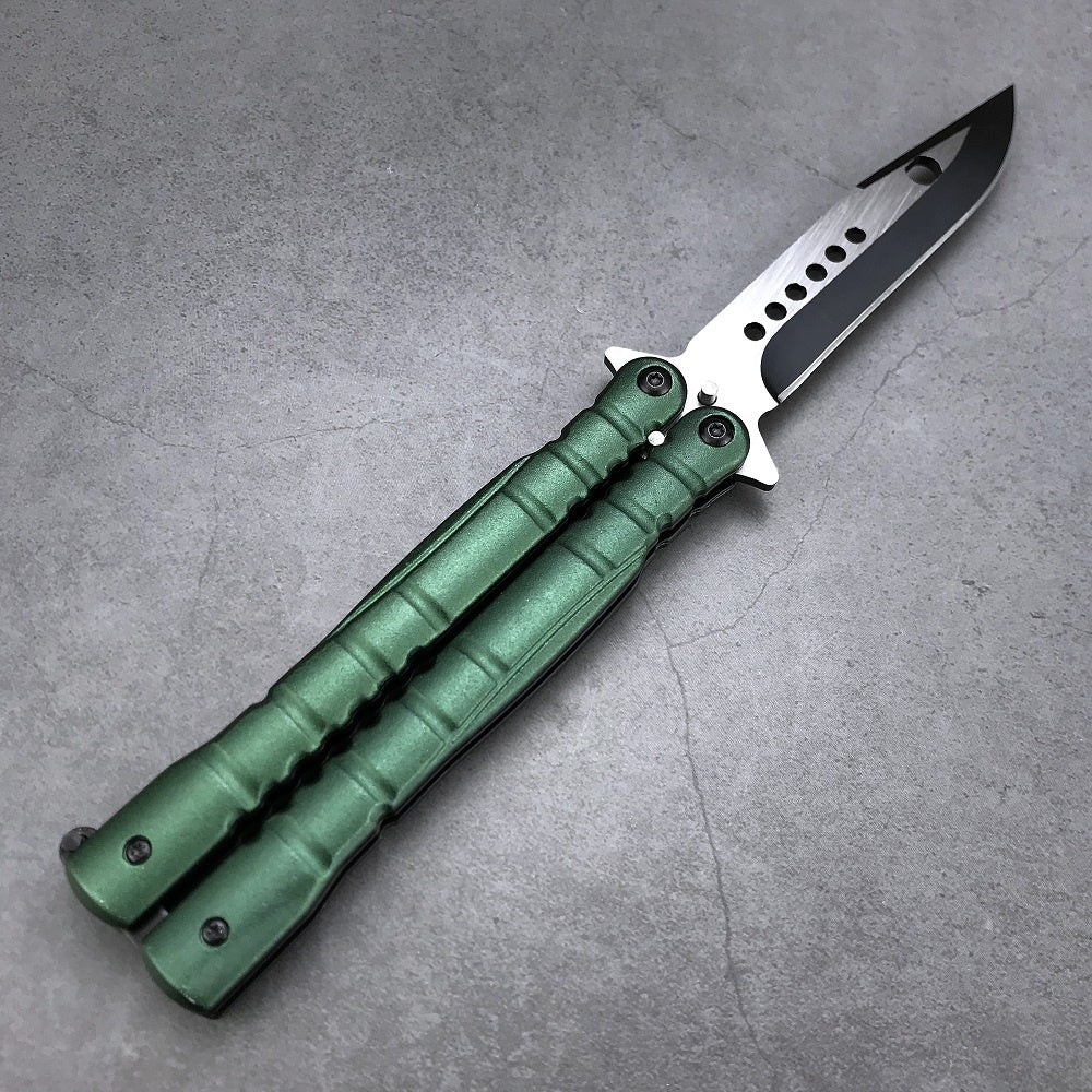 Sharp Blade Butterfly Knife Combat Practice Knives Balisong Trainer Stiletto Knifes Wood Handle Wilderness Pocket Hunting Survival Tool